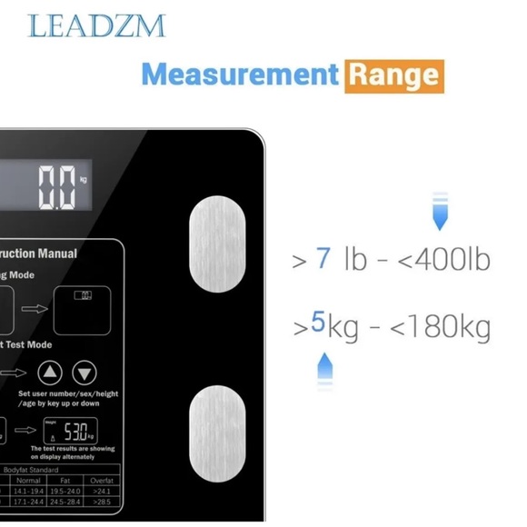 “LEADZM” Digital Body Fat Health Monitor Scale - Picture 7 of 10